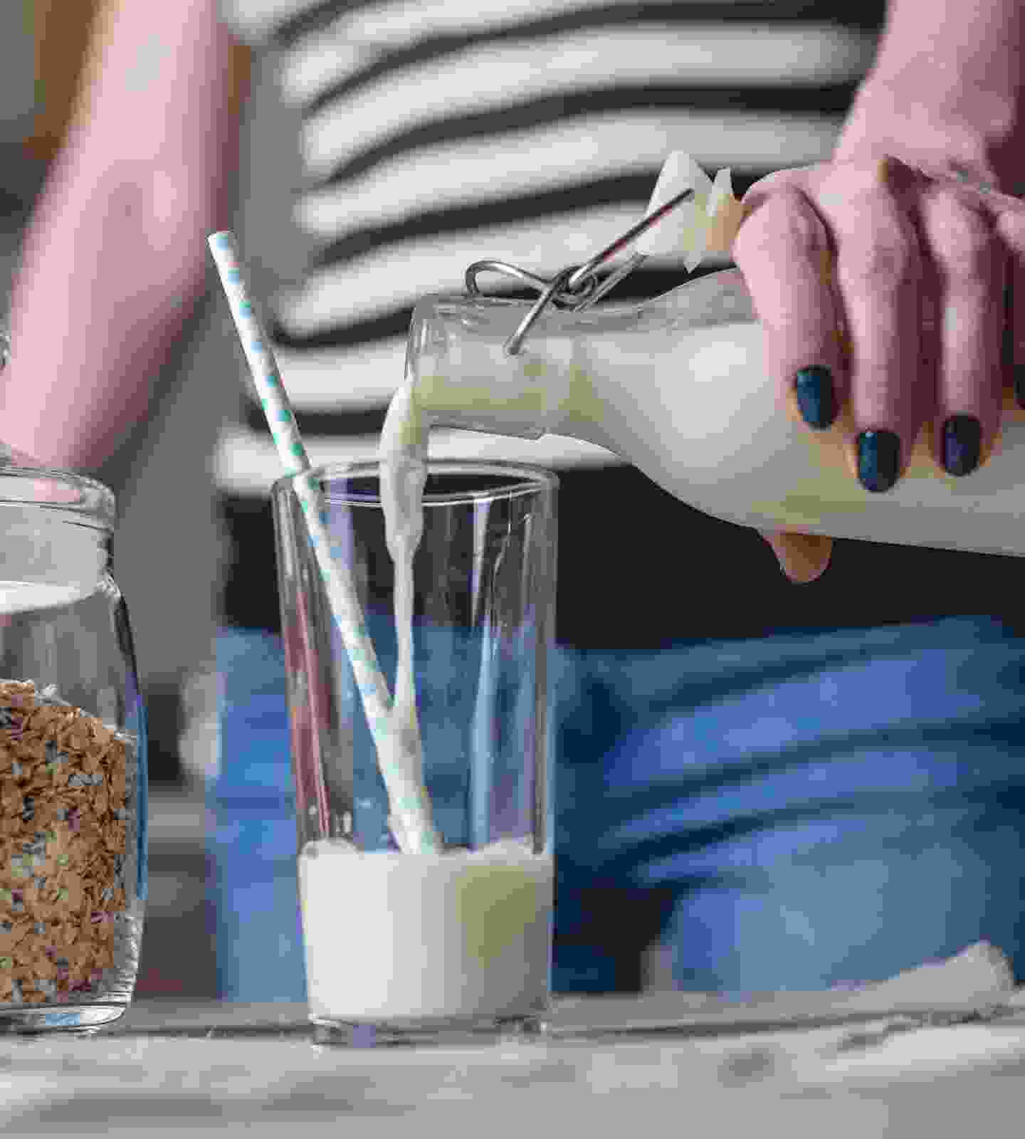 Cow milk for healthy morning breakfast